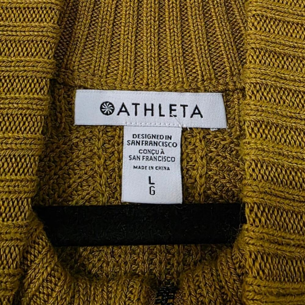 Athleta En Route Full Zip Sweater Thermolite Cardigan Jacket Palo Verde Wool - Picture 6 of 11